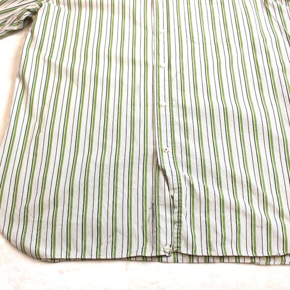 Isaia Striped Cotton Button Up Mens Size 44 Neck 17.5 - Picture 6 of 8
